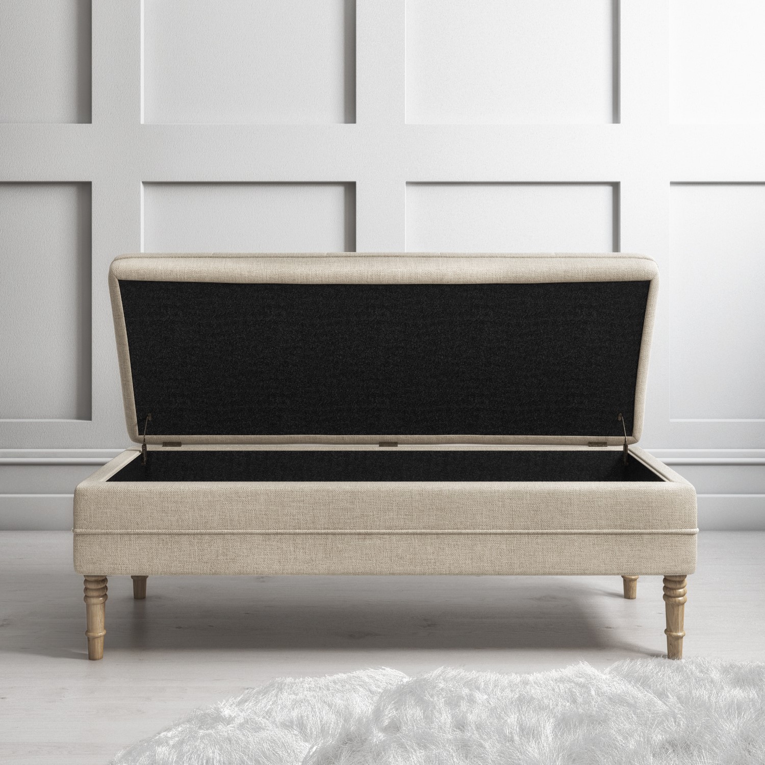 Beige sales ottoman bench