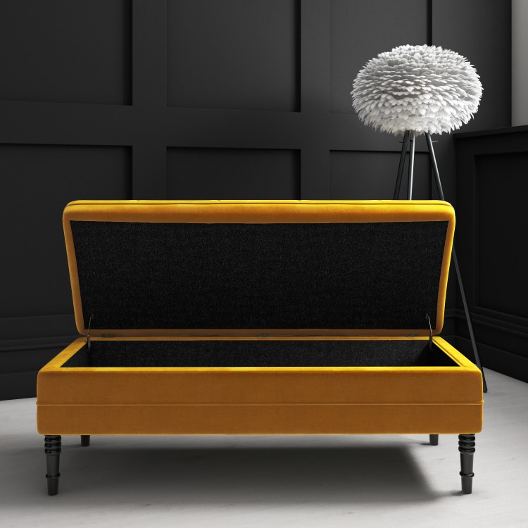 Safina Storage Bench in Mustard Yellow