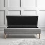 Grey Fabric End-of-Bed Ottoman Storage Bench - Safina