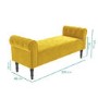 Safina Yellow Velvet Bench with Quilted Arm Rest