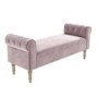 Safina Pink Velvet Hallway Bench with Quilted Arm Rest