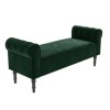 Green Velvet End-of-Bed Bench with Roll-Top Arms - Safina