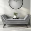Cushioned End-of-Bed Bench in Grey Velvet - Safina