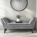 Cushioned End-of-Bed Bench in Grey Velvet - Safina