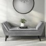 Cushioned End-of-Bed Bench in Grey Velvet - Safina