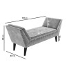 Cushioned End-of-Bed Bench in Grey Velvet - Safina