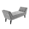 Cushioned End-of-Bed Bench in Grey Velvet - Safina
