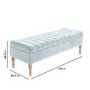 Light Blue Velvet End-of-Bed Ottoman Storage Bench - Safina