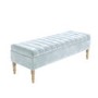 Light Blue Velvet End-of-Bed Ottoman Storage Bench - Safina