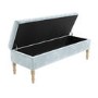 Light Blue Velvet End-of-Bed Ottoman Storage Bench - Safina