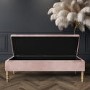 Pink Velvet End-of-Bed Ottoman Storage Bench - Safina