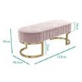 Safina Velvet Bench in Baby Pink with Gold Legs