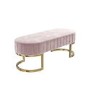 Safina Velvet Bench in Baby Pink with Gold Legs