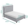 Safina Light Grey Velvet King Size Ottoman Bed with Studded Headboard