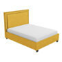 Yellow Velvet King Size Ottoman Bed with Studded Headboard - Safina