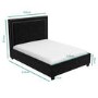 Black Velvet King Size Ottoman Bed with Studded Headboard - Safina