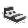 Dark Grey Velvet Small Double Ottoman Bed with Chesterfield Headboard - Safina