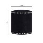 Safina Small Round Studded Stool in Black Velvet