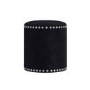 Safina Small Round Studded Stool in Black Velvet