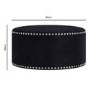 Large Round Black Velvet Pouffe - Safina