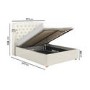 Cream Upholstered King Size Ottoman Bed with Winged Headboard - Safina