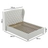 Cream Fabric King Size Ottoman Bed with Winged Headboard - Safina
