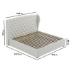 Cream Fabric Super King Ottoman Bed with Winged Headboard - Safina