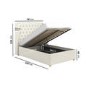 Cream Upholstered Small Double Ottoman Bed with Winged Headboard - Safina