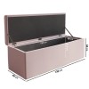 Ottoman Storage Blanket Box in Pink Velvet - Safina