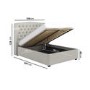 Grey Upholstered Double Ottoman Bed with Winged Headboard - Safina