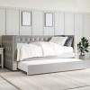Single Day Bed Sofa with Trundle in Grey Velvet - Sacha