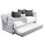 Sacha Velvet Sofa Bed in Silver Grey - Trundle Bed Included
