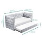 Sacha Velvet Sofa Bed in Silver Grey - Trundle Bed Included