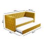 Single Day Bed Sofa with Trundle in Mustard Yellow Velvet - Sacha