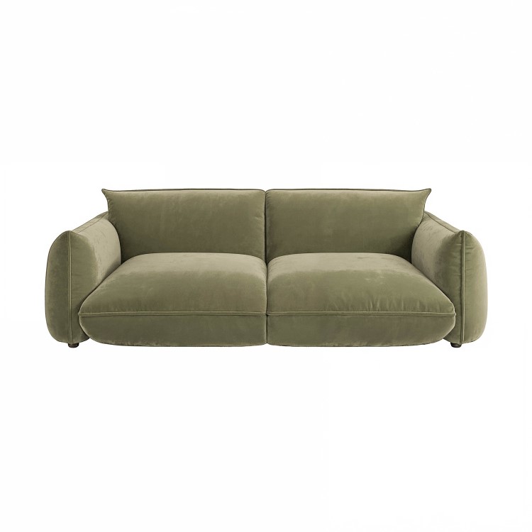 Sage Green Velvet 3 Seater Sofa - Santo