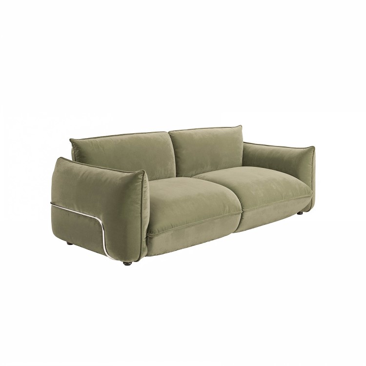 Sage Green Velvet 3 Seater Sofa - Santo