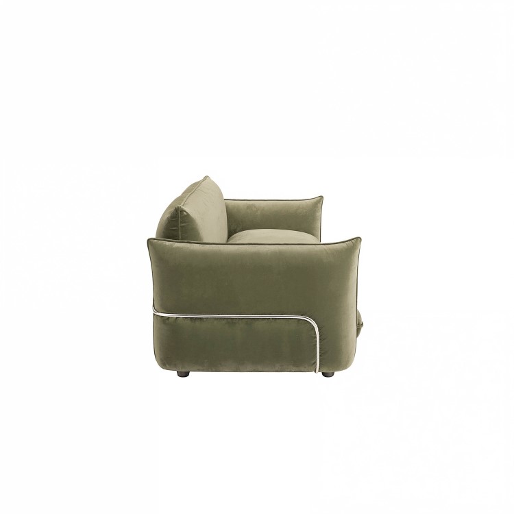 Sage Green Velvet 3 Seater Sofa - Santo