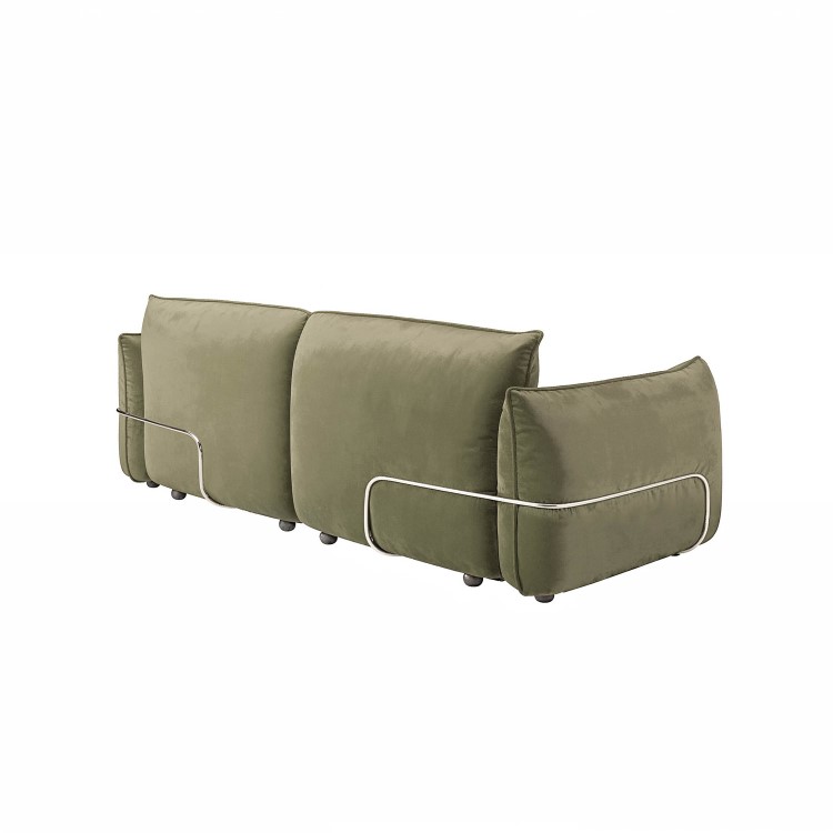 Sage Green Velvet 3 Seater Sofa - Santo