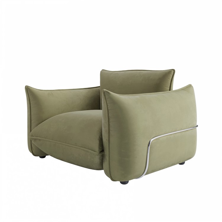Sage Green Velvet Armchair - Santo