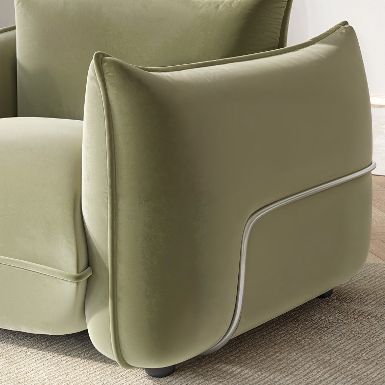 Sage Green Velvet Armchair - Santo