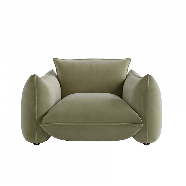Sage Green Velvet Armchair - Santo
