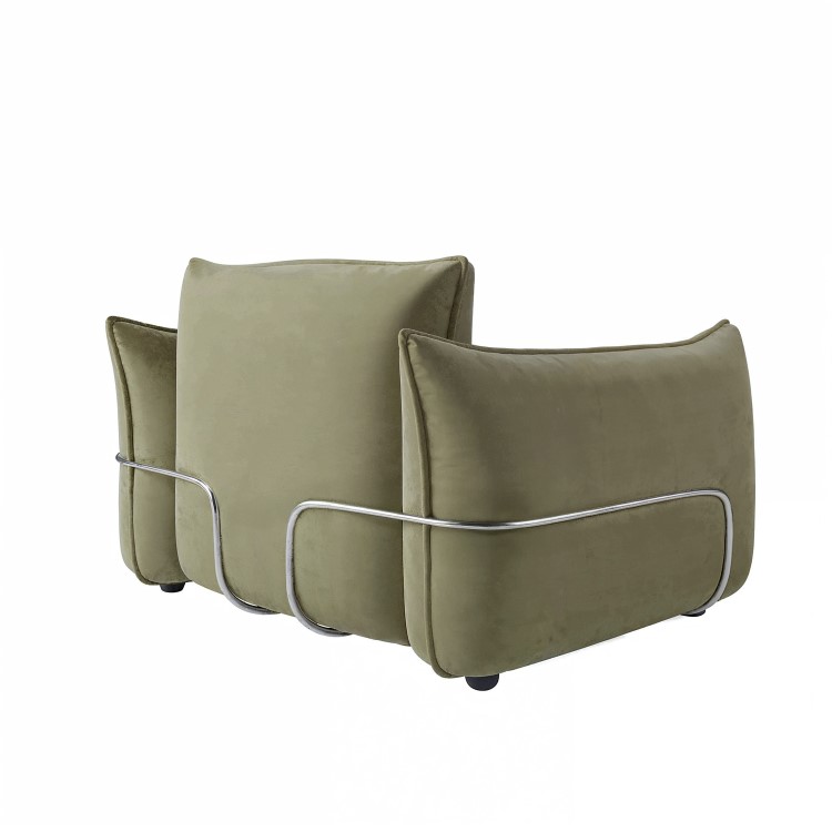 Sage Green Velvet Armchair - Santo