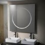 Square Backlit Heated Bathroom Mirror with Lights 1000mm - Saturn