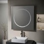 Square Backlit Heated Bathroom Mirror with Lights 800mm - Saturn