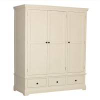 Savannah 3 Door 3 Drawer Triple Wardrobe in Ivory/Cream