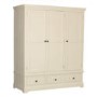 Savannah 3 Door 3 Drawer Triple Wardrobe in Ivory/Cream