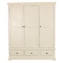 Savannah 3 Door 3 Drawer Triple Wardrobe in Ivory/Cream