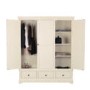 Savannah 3 Door 3 Drawer Triple Wardrobe in Ivory/Cream