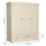 Savannah 3 Door 3 Drawer Triple Wardrobe in Ivory/Cream