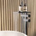 Chrome Freestanding Bath Shower Mixer with Shelf - Savannah